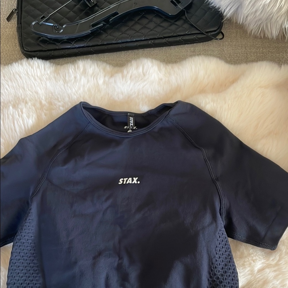 Stax.  Women's Blue Crop Top #129 - Picture 4 of 7